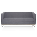 Donkergrijze lounge bank BARBADOS als driezitter met metalen frame van hjh OFFICE – 360-gradenweergave (vooraanzicht 0°)