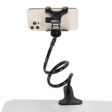 Zwarte houder voor mobiele telefoon & tablet FLEXMOBI met flexibele zwanenhals en voet van hjh OFFICE