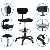 Baliestoel TOP WORK 05 in zwart met verstelbare rugleuning en voetring van hjh OFFICE
