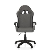 Grijze Gamestoel GAMEBREAKER W01 met twee uitsparingen voor de hoofdsteun en vijfpoot met zwenkwielen van MyBuero – 360-gradenweergave (vooraanzicht 0°)