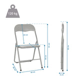 Maattekening van de Klapstoel TUDELA BASIC met een totale hoogte van 92 cm en een draagvermogen van 120 kg van hjh OFFICE