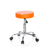 Oranje Draaikruk OPERATOR II met gasveer en vijfster-onderstel met wieltjes van hjh OFFICE – 360-gradenweergave (zijaanzicht 100°)