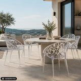 Vierpotige stoel Artifo T in transparante look met netstructuur van hjh LIVING