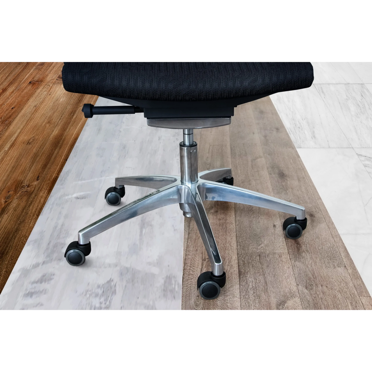 Zwarte 5x ROLO 10mm/50mm bureaustoelwielen voor harde vloeren met gepolijst kruis van hjh OFFICE
