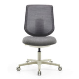 Grijze Thuisgebruik bureaustoel Sitflex Lady met netrugleuning en vijfpoot met wieltjes van hjh OFFICE – 360-gradenweergave (vooraanzicht 0°)