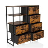 Commode RAGALA in gerookt eiken met zwart metalen frame en zes laden van hjh LIVING