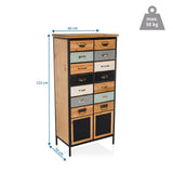 Maatafbeelding van de Commode CONTINENTO HIGH met 123 × 60 cm en een draagvermogen van 50 kg van hjh LIVING