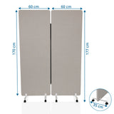 Technische tekening van de Scheidingswand FLEXMIUT 1 met een breedte van 120 cm en een hoogte van 177 cm van hjh OFFICE