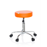 Oranje Draaikruk OPERATOR II met gasveer en vijfster-onderstel met wieltjes van hjh OFFICE – 360-gradenweergave (zijaanzicht 80°)