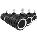 5x ROLO COLOR 60 11mm/60mm Harde bodem - Bureaustoelwielen 