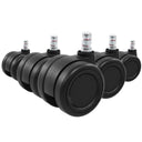 5x ROLO COLOR 60 11mm/60mm Harde bodem - Bureaustoelwielen 