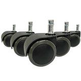 5x ROLO EASY 10mm/50mm Harde bodem - Bureaustoelwielen 