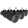 Vijf zwarte 5x ROLO FREE 10mm/50mm Bureaustoelwielen voor harde vloeren met zilverkleurige pinnen van hjh OFFICE