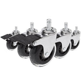 5x ROLO SKATE CT 11mm/75mm met handrem | Harde bodem - Bureaustoelwielen 