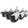 Bureaustoelwielen 5x ROLO SKATE CT 11mm/75mm in zilver en transparant met rem voor harde vloeren van hjh OFFICE