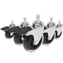 Bureaustoelwielen 5x ROLO SKATE CT 11mm/75mm in zilver en transparant met rem voor harde vloeren van hjh OFFICE