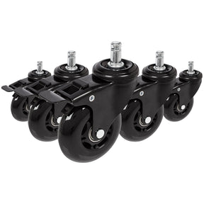 5x ROLO SKATE S 11mm/75mm | mit Feststellbremse | Hartböden - Stuhlrollen - buerostuhl24