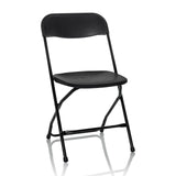 Zwarte Outdoor stoel TUDELA XXL B met eenvoudige rugleuning en metalen frame van hjh OFFICE – 360-gradenweergave (vooraanzicht 15°)