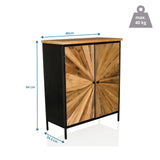 Maatafbeelding van de Commode SANTJAGO BLACK SUN XL met 80 × 94 cm en een draaglast van 40 kg van hjh LIVING