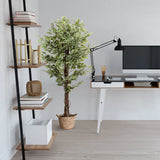 Kunstplant FICUS in het groen met een gevlochten mand als plantenbak van hjh OFFICE