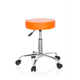 Oranje Draaikruk OPERATOR II met gasveer en vijfster-onderstel met wieltjes van hjh OFFICE – 360-gradenweergave (vooraanzicht 20°)
