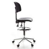 Zwarte Baliestoel TOP WORK 23 met voetring en vijfsterrenvoet met wielen van hjh OFFICE – 360-gradenweergave (zijaanzicht 80°)