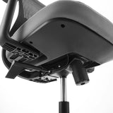 Onderzijde van de zitting met gasveer en mechanisme van de Thuisgebruik bureaustoel Sedito van hjh OFFICE