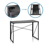 Klapmechanisme en ingeklapte weergave van het Inklapbaar bureau EASY UP MULTI van hjh OFFICE
