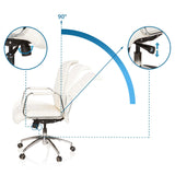 Verstelmechanismen voor zithoogte en 90° draaiing van de professionele directiestoel ASPERA 10 in crème wit van hjh OFFICE