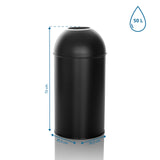Maattekening van de Prullenbak CLEAN OR 50 met 72 x 35,5 cm en 50 liter inhoud van hjh OFFICE