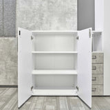 Open kast BETA 9 in grijs met twee deuren en twee planken van hjh OFFICE PRO