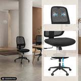Profi-Bürostuhl Minoro B in Schwarz mit atmungsaktiver Rückenlehne und Gasfeder von hjh OFFICE (KI-generiertes Bild)
