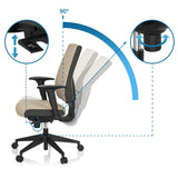 Verstelmechanismen van de Professionele bureaustoel PRO-TEC 500 met 90° kanteling van hjh OFFICE