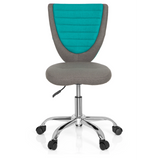 Grijs-turquoise Kinder bureaustoel KIDDY COMFORT met kruisvoet en vijf zwenkwielen van hjh OFFICE – 360-gradenweergave (vooraanzicht 0°)