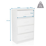 Maattekening van de Commode ESTORIA met een hoogte van 91,5 cm en een breedte van 58 cm van hjh LIVING