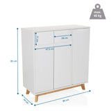 Maattekening van de Commode ESTHA met 80 × 85 cm en een maximale belasting van 40 kg van hjh LIVING