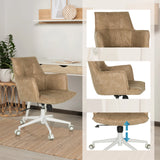 Beige Thuisgebruik bureaustoel SOLAO LIFE W met in hoogte verstelbare zitting en wit onderstel van hjh LIVING