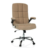 Beige Thuiskantoor bureaustoel RELAX WD 100 met corduroy bekleding en vijfpoot met wieltjes van MyBuero – 360-gradenweergave (vooraanzicht 15°)