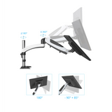 Verstellbereiche der Monitorhalterung VM-MG2 mit Dreh- und Neigewinkeln von hjh OFFICE