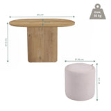 Maattekening van de Nestup bijzettafel met een diameter van 85 cm en een hoogte van 47,5 cm van hjh LIVING
