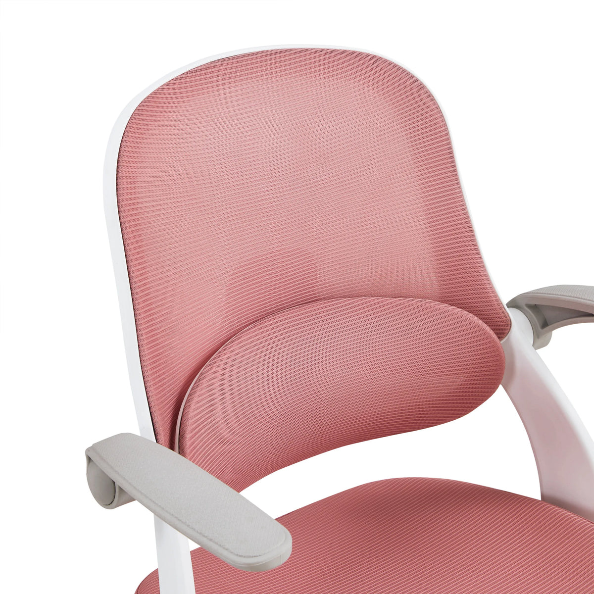 Roze netrugleuning en armleuningen van de Kiddy Smart Step kinder bureaustoel van hjh OFFICE