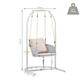 Maattekening van de Hangstoel Skylo met 199 cm hoogte en 110 cm breedte van hjh LIVING