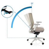 Neigungsverstellung der Rückenlehne des Profi-Bürostuhls PURE WHITE mit einem Winkel von 90° von hjh OFFICE