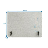 Maattekening van de Tafelverdeler FLEXMIUT D SIDE met 80 × 62 cm van hjh OFFICE