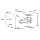 Technische tekening van de Kluis SAFE COMPACT I met een breedte van 42 cm en een diepte van 37 cm van hjh OFFICE