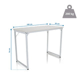 Maattekening van het Bureau WORKSPACE I met 100 × 50 cm en 200 kg draagvermogen van hjh OFFICE