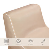 Beige materiaaldetail van de Luchtbank Sitzolo Air met symbolen voor waterbestendigheid en uv-bestendigheid van hjh LIVING