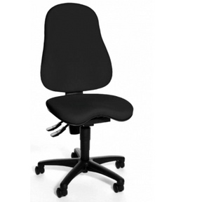 Zwarte Professionele bureaustoel BALANCE 400 met stofbekleding en kruisvoet met wieltjes van Topstar