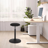 Zwarte stahulp BALANCE SIT met ronde zitting en voet van hjh OFFICE