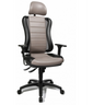 Grijze professionele bureaustoel HEAD POINT RS met zwart frame en hoofdsteun van Topstar